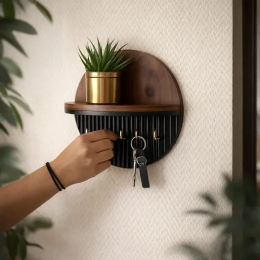 Organiseur de clés mural de luxe en bois