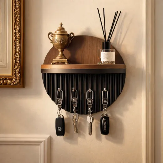 Organiseur de clés mural de luxe en bois