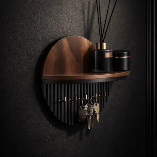 Organiseur de clés mural de luxe en bois